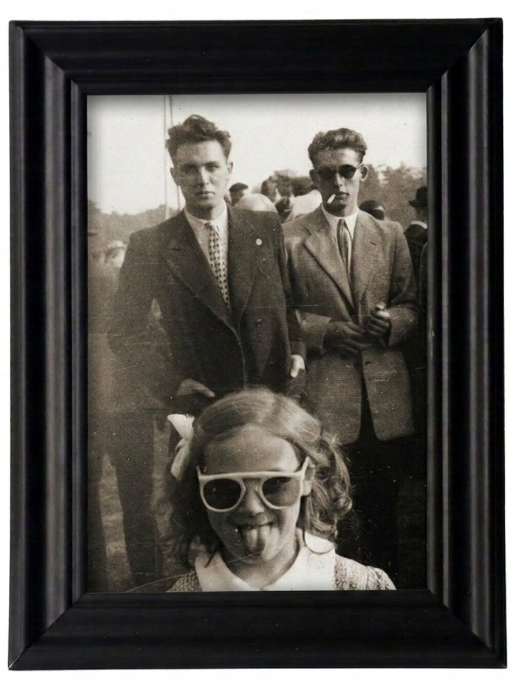 Vintage photo of little girl Super Cute Funny  Retro Girl With Sunglasses Framed